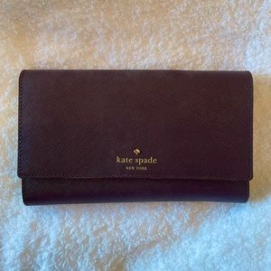 Large Kate Spade Wallet - Deep Purple